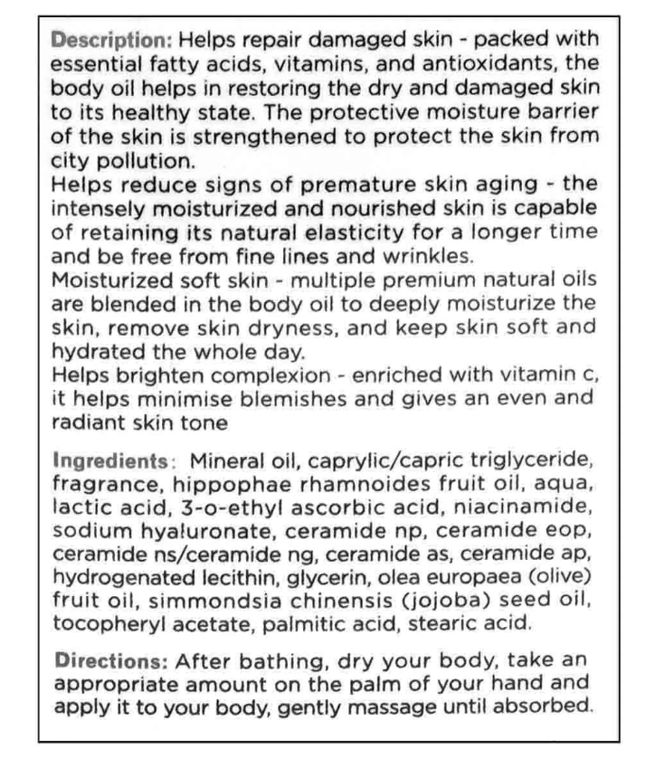 Vitamin C Body Oil 100Ml