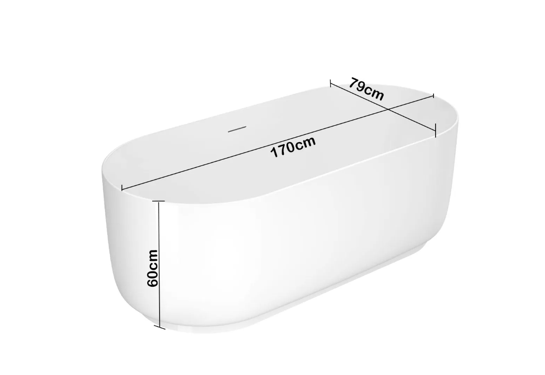 Bathtub Without Mixer 170X79X60cm