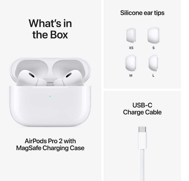 Apple AirPods Pro (2nd generation) with MagSafe Charging Case (USB-C)