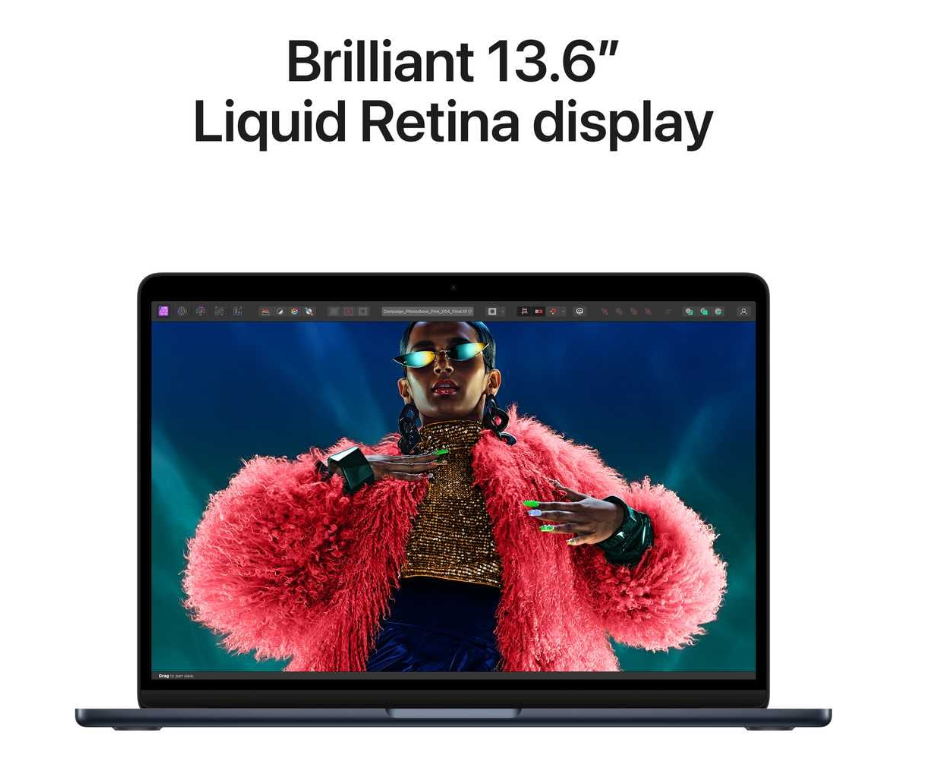 Apple MacBook Air 13-inch (2024) – M2 with 8-core CPU / 16GB RAM / 256GB SSD / 8-core GPU / macOS Sonoma / English & Arabic Keyboard / Midnight / Middle East Version