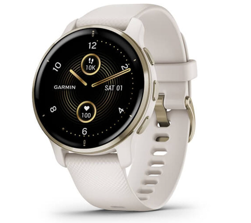 Garmin 010-02496-12 Venu 2 Plus Smartwatch Ivory Cream Gold